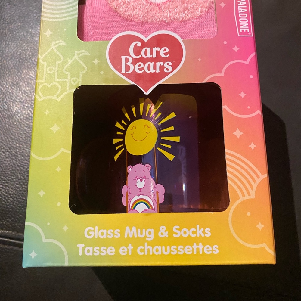 Care Bears Pink Cheer bear  Glass Mug & Socks Set
